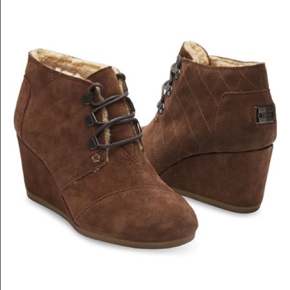 Toms Shoes - NIB TOMS Desert Suede Wedge Bootie